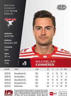 2022-23 Playercards (DEL) #212 Maximilian Kammerer Back