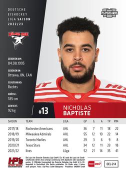 2022-23 Playercards (DEL) #214 Nick Baptiste Back