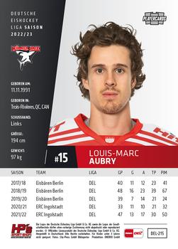 2022-23 Playercards (DEL) #215 Louis-Marc Aubry Back