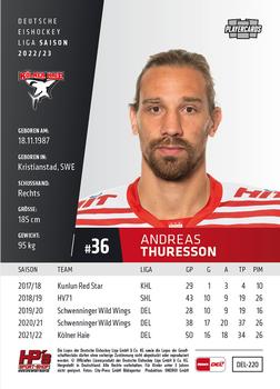 2022-23 Playercards (DEL) #220 Andreas Thuresson Back