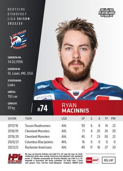 2022-23 Playercards (DEL) #247 Ryan Macinnis Back