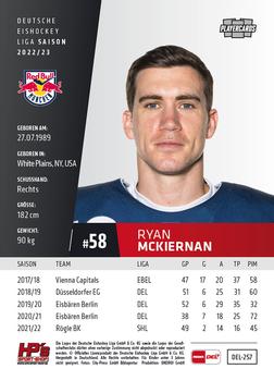 2022-23 Playercards (DEL) #257 Ryan Mckiernan Back