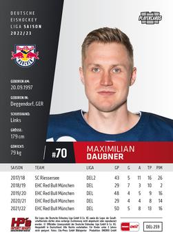 2022-23 Playercards (DEL) #259 Maximilian Daubner Back