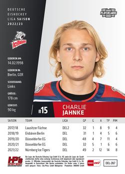 2022-23 Playercards (DEL) #287 Charlie Jahnke Back