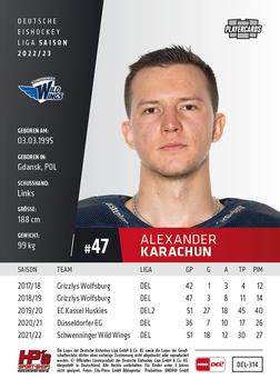 2022-23 Playercards (DEL) #314 Alexander Karachun Back