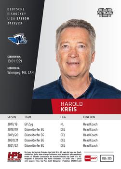 2022-23 Playercards (DEL) #325 Harold Kreis Back