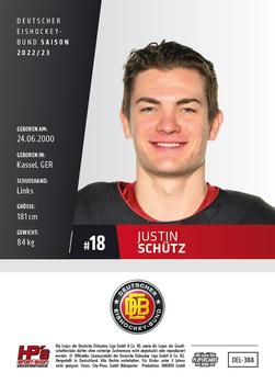2022-23 Playercards (DEL) #388 Justin Schütz Back