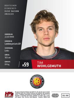 2022-23 Playercards (DEL) #398 Tim Wohlgemuth Back
