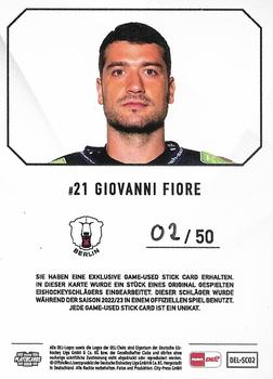 2022-23 Playercards (DEL) - Sticks #DEL-SC02 Giovanni Fiore Back