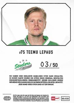 2022-23 Playercards (DEL) - Sticks #DEL-SC03 Teemu Lepaus Back