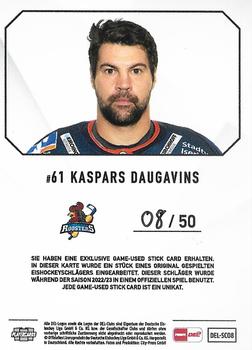 2022-23 Playercards (DEL) - Sticks #DEL-SC08 Kaspars Daugavins Back