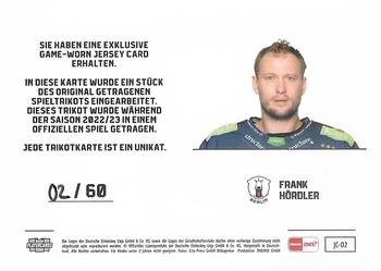 2022-23 Playercards (DEL) - Jerseys #JC-02 Frank Hordler Back