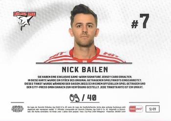 2022-23 Playercards (DEL) - Jerseys Signatures #SJ-09 Nick Bailen Back