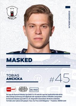 2022-23 Playercards (DEL) - Masked #DEL-MA02 Tobias Ancicka Back