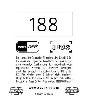 2022-23 Playercards Stickers (DEL) #188 Kaspars Daugavins Back