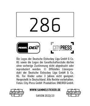 2022-23 Playercards Stickers (DEL) #286 Dane Fox Back