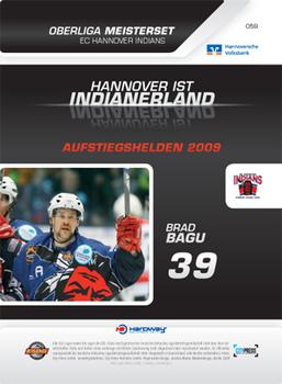 2009-10 Hannover Indians Playercards #59 Brad Bagu Back