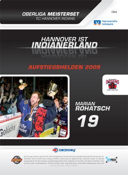 2009-10 Hannover Indians Playercards #64 Marian Rohatsch Back