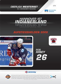 2009-10 Hannover Indians Playercards #74 Rob Hisey Back