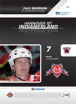 2009-10 Hannover Indians Playercards #97 Dave Reierson Back