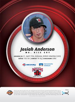 2009-10 Hannover Indians Playercards - Aufstiegshelden #PO05 Josiah Anderson Back