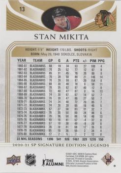 2020-21 SP Signature Edition Legends - Gold Foil #13 Stan Mikita Back