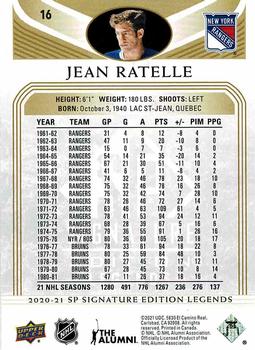 2020-21 SP Signature Edition Legends - Gold Foil #16 Jean Ratelle Back