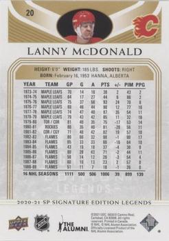 2020-21 SP Signature Edition Legends - Gold Foil #20 Lanny McDonald Back