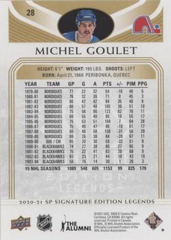 2020-21 SP Signature Edition Legends - Gold Foil #28 Michel Goulet Back