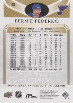 2020-21 SP Signature Edition Legends - Gold Foil #48 Bernie Federko Back