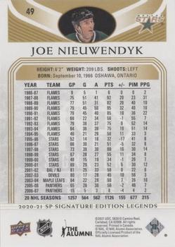 2020-21 SP Signature Edition Legends - Gold Foil #49 Joe Nieuwendyk Back