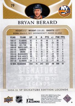 2020-21 SP Signature Edition Legends - Gold Foil #79 Bryan Berard Back