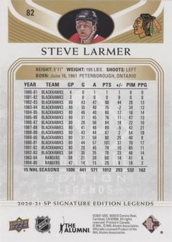 2020-21 SP Signature Edition Legends - Gold Foil #82 Steve Larmer Back
