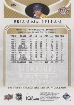 2020-21 SP Signature Edition Legends - Gold Foil #105 Brian MacLellan Back