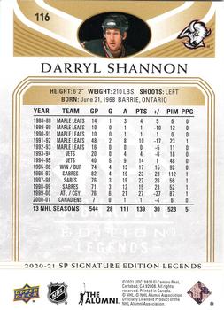 2020-21 SP Signature Edition Legends - Gold Foil #116 Darryl Shannon Back