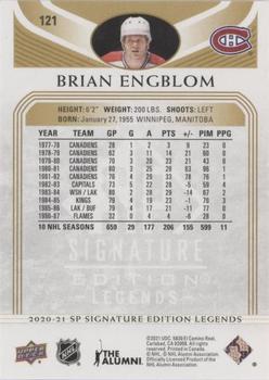 2020-21 SP Signature Edition Legends - Gold Foil #121 Brian Engblom Back
