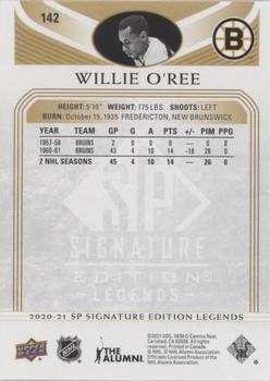 2020-21 SP Signature Edition Legends - Gold Foil #142 Willie O'Ree Back