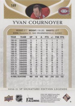 2020-21 SP Signature Edition Legends - Gold Foil #149 Yvan Cournoyer Back