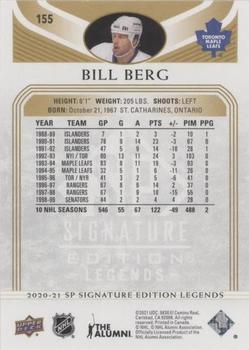 2020-21 SP Signature Edition Legends - Gold Foil #155 Bill Berg Back