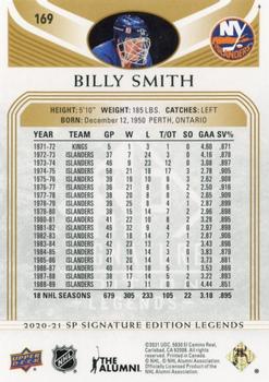 2020-21 SP Signature Edition Legends - Gold Foil #169 Billy Smith Back
