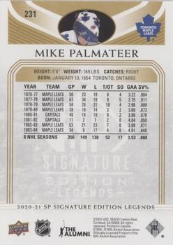 2020-21 SP Signature Edition Legends - Gold Foil #231 Mike Palmateer Back