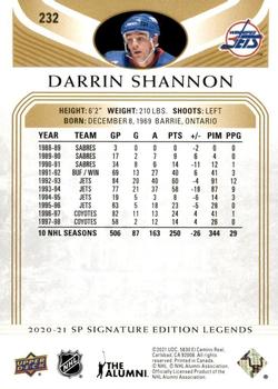 2020-21 SP Signature Edition Legends - Gold Foil #232 Darrin Shannon Back