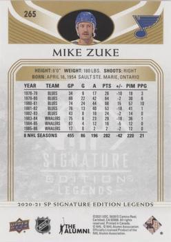 2020-21 SP Signature Edition Legends - Gold Foil #265 Mike Zuke Back