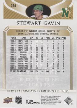 2020-21 SP Signature Edition Legends - Gold Foil #266 Stewart Gavin Back