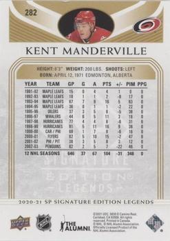 2020-21 SP Signature Edition Legends - Gold Foil #282 Kent Manderville Back