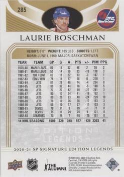 2020-21 SP Signature Edition Legends - Gold Foil #285 Laurie Boschman Back