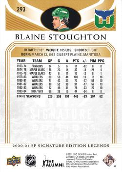 2020-21 SP Signature Edition Legends - Gold Foil #293 Blaine Stoughton Back
