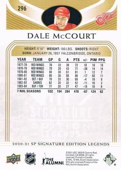 2020-21 SP Signature Edition Legends - Gold Foil #296 Dale McCourt Back