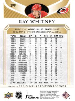 2020-21 SP Signature Edition Legends - Gold Foil #299 Ray Whitney Back