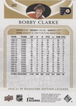 2020-21 SP Signature Edition Legends - Gold Foil #302 Bobby Clarke Back